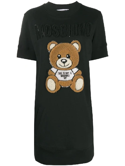 MOSCHINO SEQUIN TEDDY SWEATSHIRT DRESS
