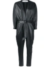IRO HEALY BELTED LEATHER JUMPSUIT