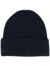 AGNONA RIBBED KNIT CASHMERE BEANIE