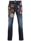 DSQUARED2 LOGO PATCH SLIM-FIT JEANS