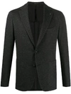 Tagliatore Houndstooth Suit Jacket In Black