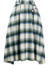 Golden Goose Checkered High-waist Cotton Skirt In Black