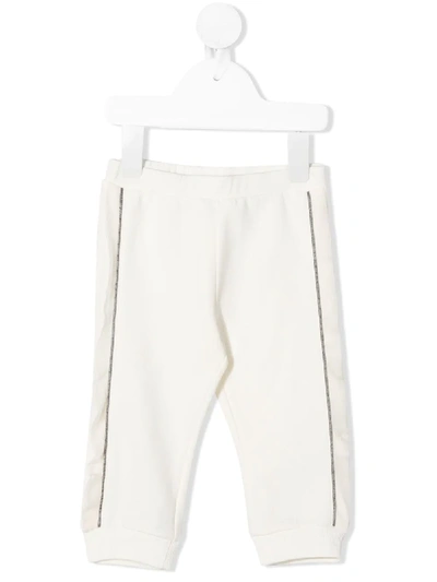 Moncler Babies' Side-stripe Track Pants In White