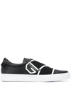 GIVENCHY LOGO-STRAP LOW-TOP SNEAKERS