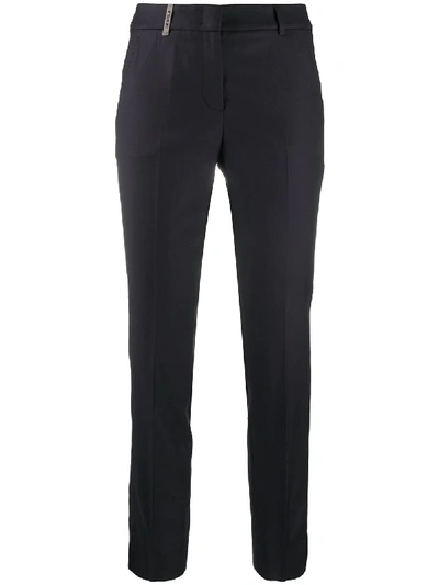 Peserico Cropped Straight Leg Trousers In Black