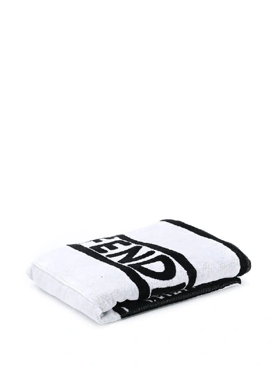 Fendi Logo Convertible Towel Tote In White