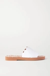 SEE BY CHLOÉ SCALLOPED LEATHER SLIDES