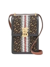 BURBERRY VALENCIA TB MONOGRAM STRIPE E-CANVAS CROSSBODY PHONE CASE,400012724723