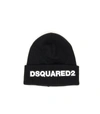 Dsquared2 Embroidered Logo Patch Beanie In Nero (black)