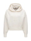 Valentino Off-white Cropped Hoodie In White