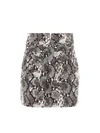 Attico Virgi Python-print Cotton Miniskirt In Grey