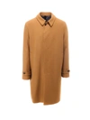 Hevo Concealed Button Down Coat In Brown