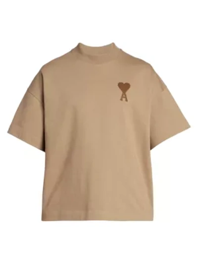 Ami Alexandre Mattiussi Ami De Coeur T-shirt In Neutrals