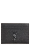 SAINT LAURENT YSL MONOGRAM TEXTURED LEATHER CARD CASE,485631BTY0U