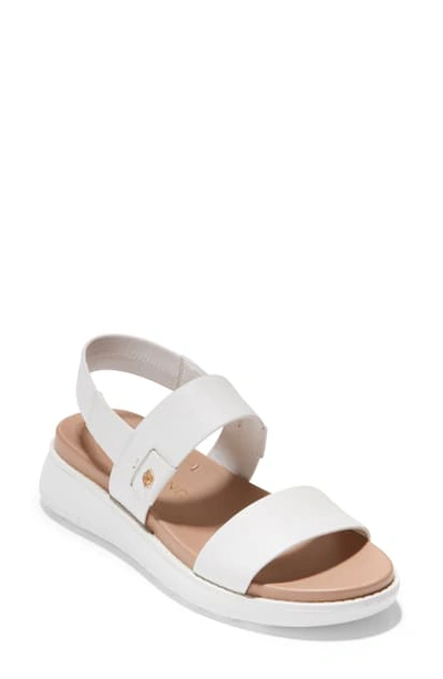 Cole Haan Zerogrand Double Band Sandal In Optic White Leather