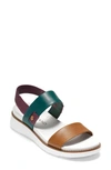 Cole Haan Zerogrand Double Band Sandal In British Tan Multi Leather