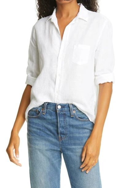 Frank & Eileen Eileen Woven Button Up Shirt In White