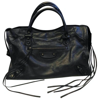 Pre-owned Balenciaga City Black Leather Handbag