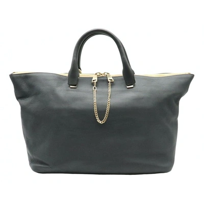 Pre-owned Chloé Baylee Grey Leather Handbag