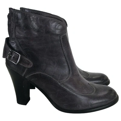 Pre-owned Belstaff Purple Leather Ankle Boots