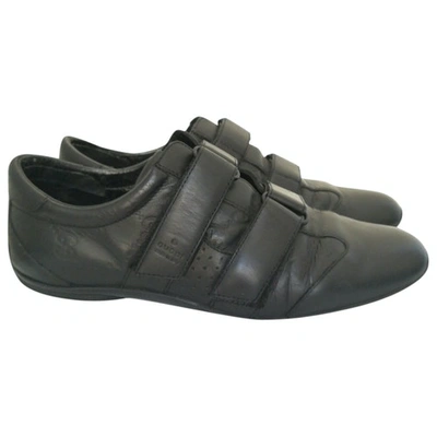 Pre-owned Gucci Black Leather Trainers