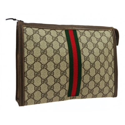 Pre-owned Gucci Ophidia Beige Cloth Clutch Bag