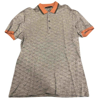 Pre-owned Gucci Silver Cotton Polo Shirts