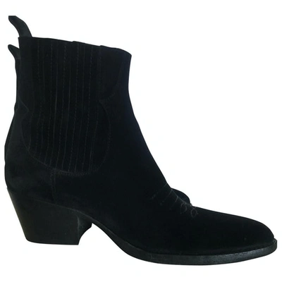 Pre-owned Maje Spring Summer 2020 Black Suede Ankle Boots
