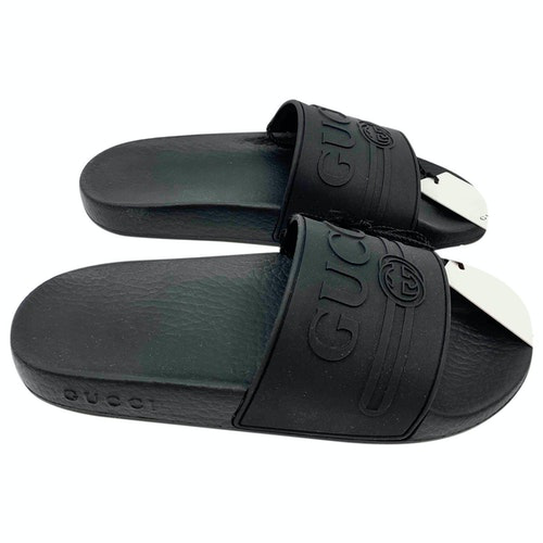 PreOwned Gucci Black Rubber Sandals ModeSens