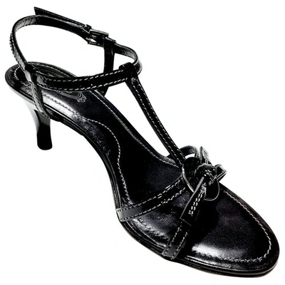 Pre-owned Tod's Black Patent Leather Sandals