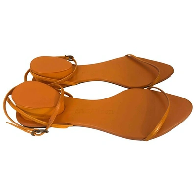 Pre-owned Jil Sander Orange Leather Sandals