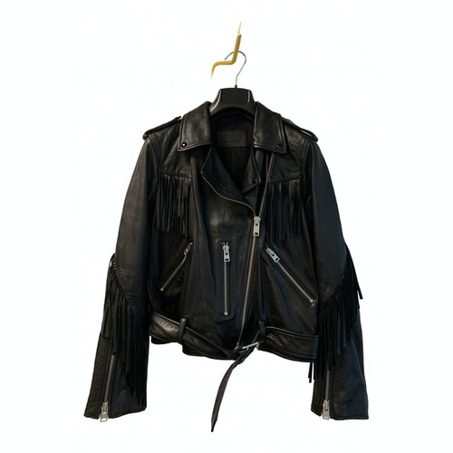 Pre-Owned Allsaints Black Leather Jacket | ModeSens