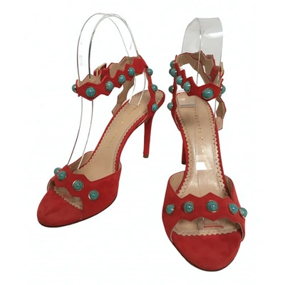 Pre-owned Charlotte Olympia Red Suede Heels