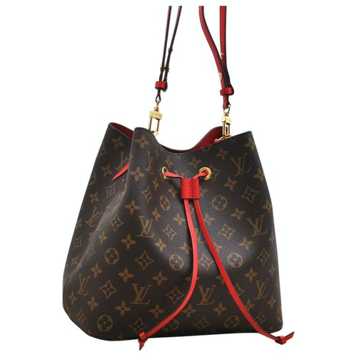 Pre-Owned Louis Vuitton NÉonoÉ Brown Cloth Handbag | ModeSens