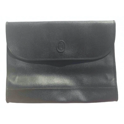 Pre-owned Trussardi Black Leather Clutch Bag