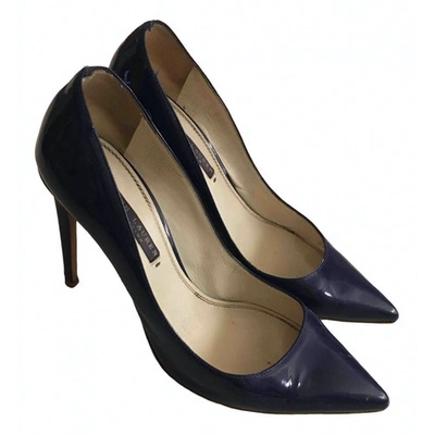 Pre-owned Ralph Lauren Blue Patent Leather Heels