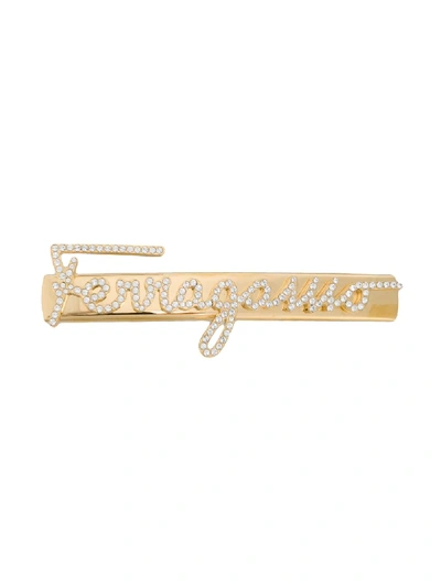 Ferragamo Rhinestone-embellished Hair Clip In Gold