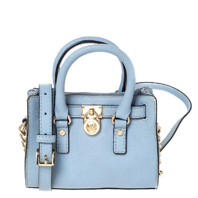 Pre-owned Michael Michael Kors Sky Blue Leather Mini Hamilton Crossbody Bag