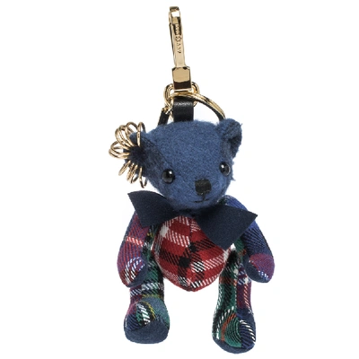 Pre-owned Burberry Multicolor Fabric Thomas Bear Kilt Pin Charm