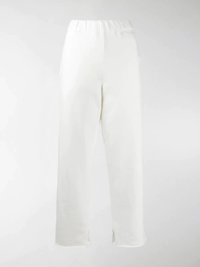 Mm6 Maison Margiela 灰白色皮革长裤 In White