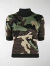 MOSCHINO CAMOUFLAGE KNITTED TOP,15549988