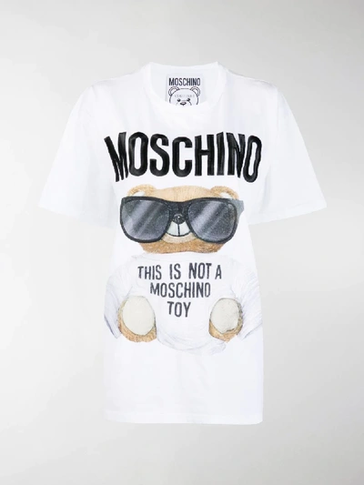 Moschino Oversized Embroidered Cotton-jersey T-shirt In White