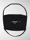 Off-white Helvetica Logo Cotton Face Mask In Black