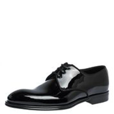 Pre-owned Dolce & Gabbana Black Patent Leather Lace Up Derby Size 40