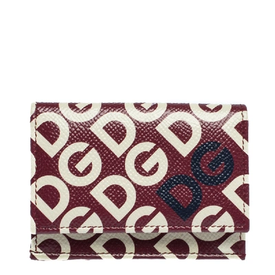 Pre-owned Dolce & Gabbana Multicolor Dg Mania Print Leather Small Trifold Continental Wallet