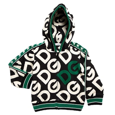 Pre-owned Dolce & Gabbana Multicolor Dg Mania Print Jersey Hoodie 4 Yrs
