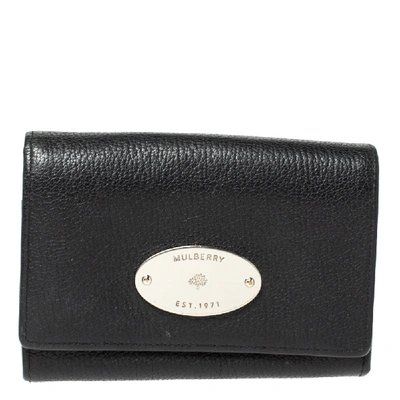 Pre-owned Mulberry Black Leather Compact Wallet