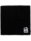 DOLCE & GABBANA LOGO-EMBROIDERED CASHMERE SCARF