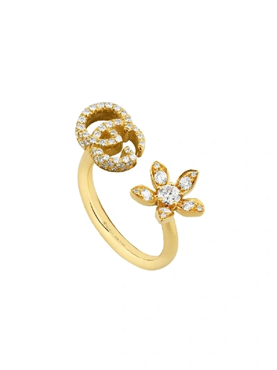 Gucci 18kt Yellow Gold Flora Diamond Ring