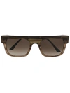 Thierry Lasry Polarity Rectangle Frame Sunglasses In Brown